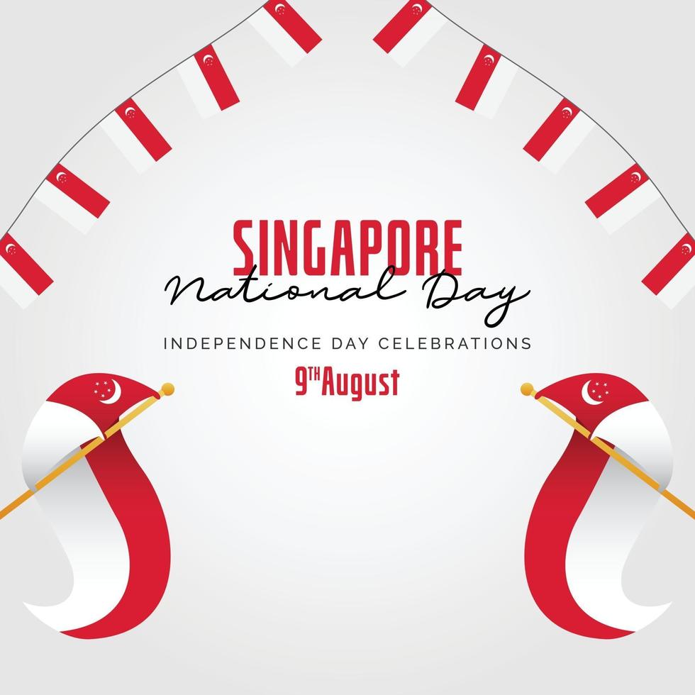 Singapur-Unabhängigkeitstag-Banner-Vorlage. vektor