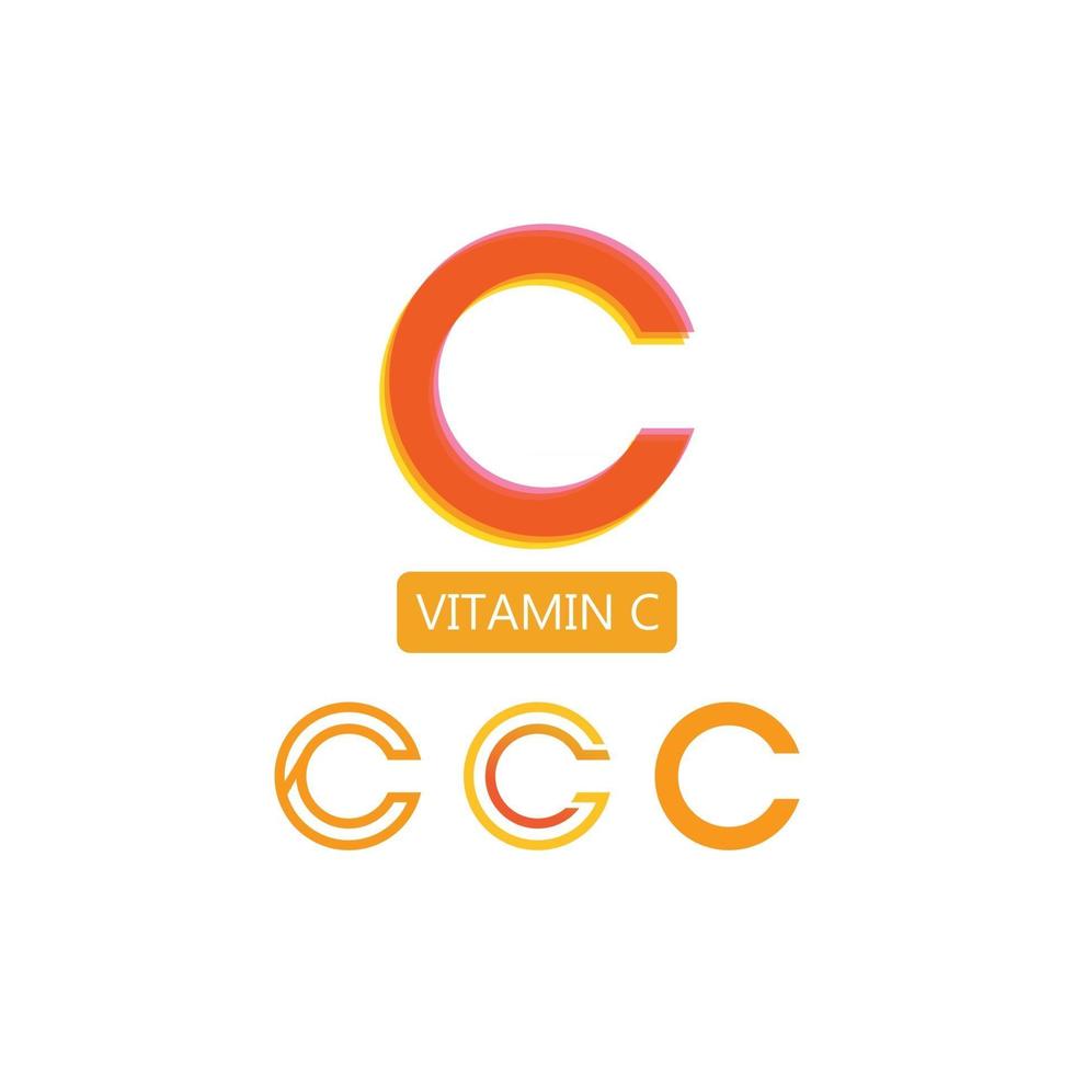 c-logotyp för vitamin- och teckensnitt c bokstavsidentitet och designverksamhet vektor