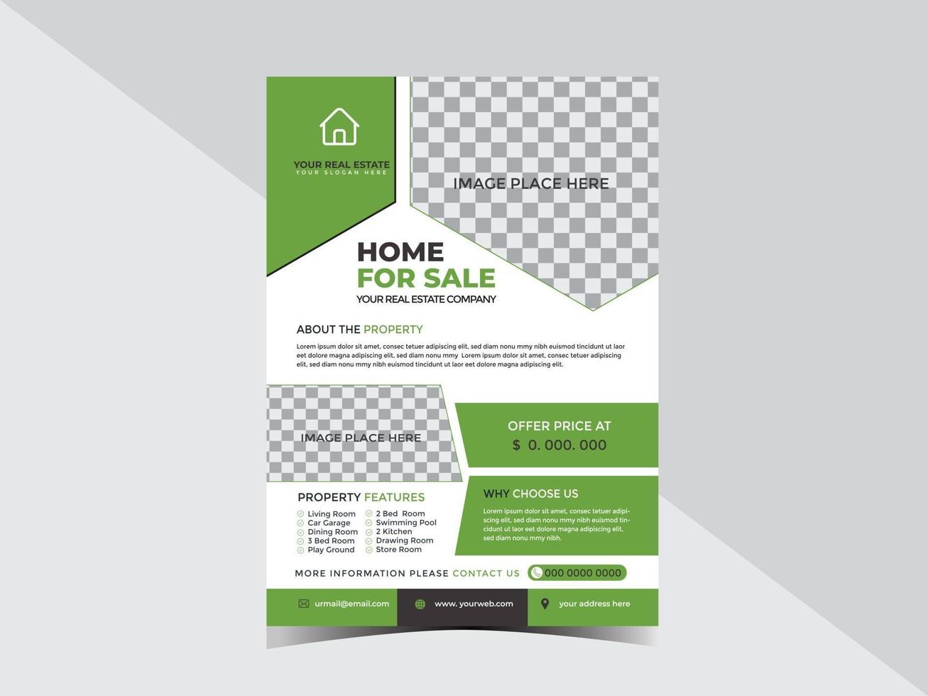 Designvorlage für Immobilien-Home-Business-Flyer vektor