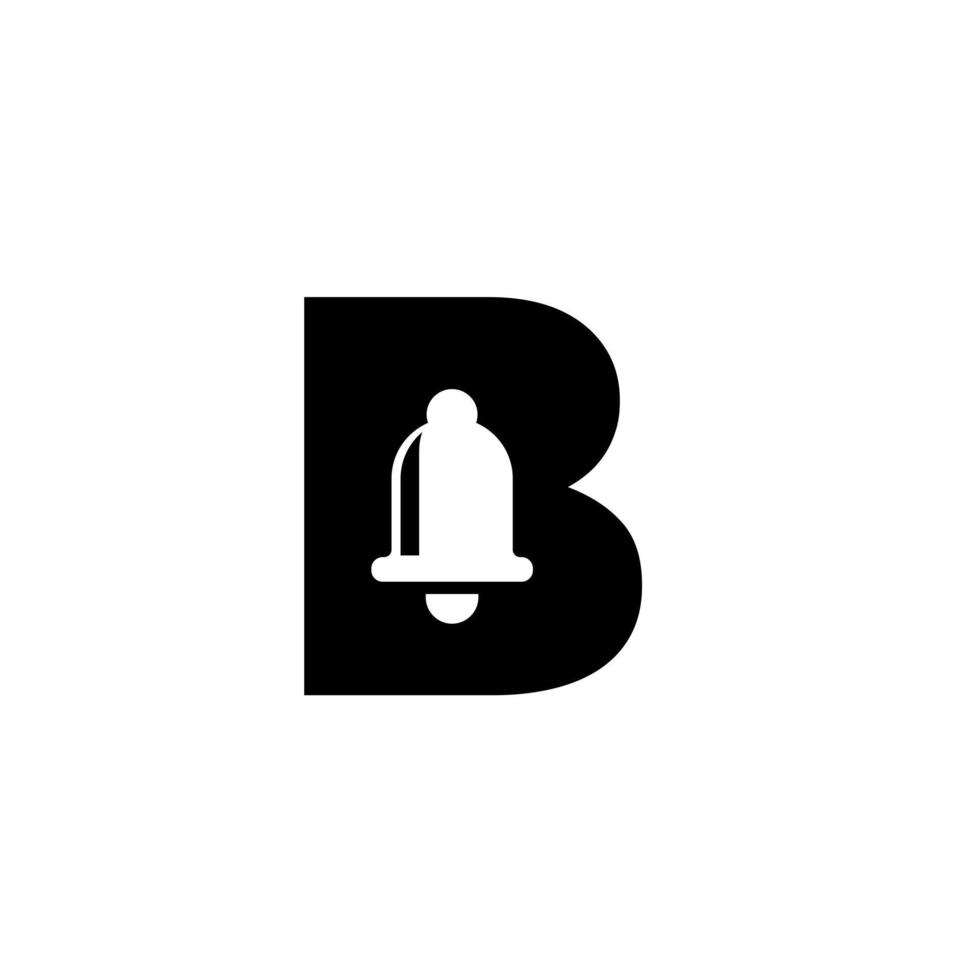 klocka med initial stor bokstav b vektor svart logotyp