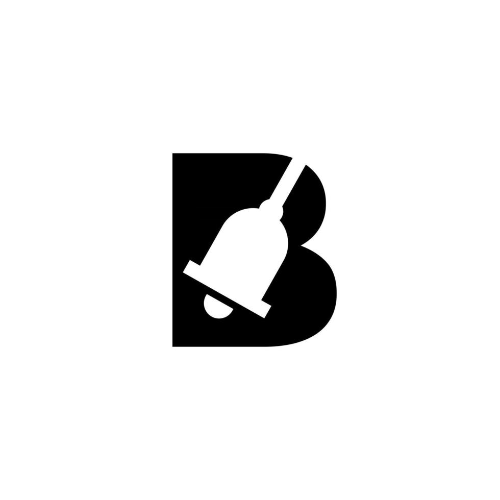Glocke mit Anfangsbuchstabe b Vektor schwarze Logo-Symbolillustration