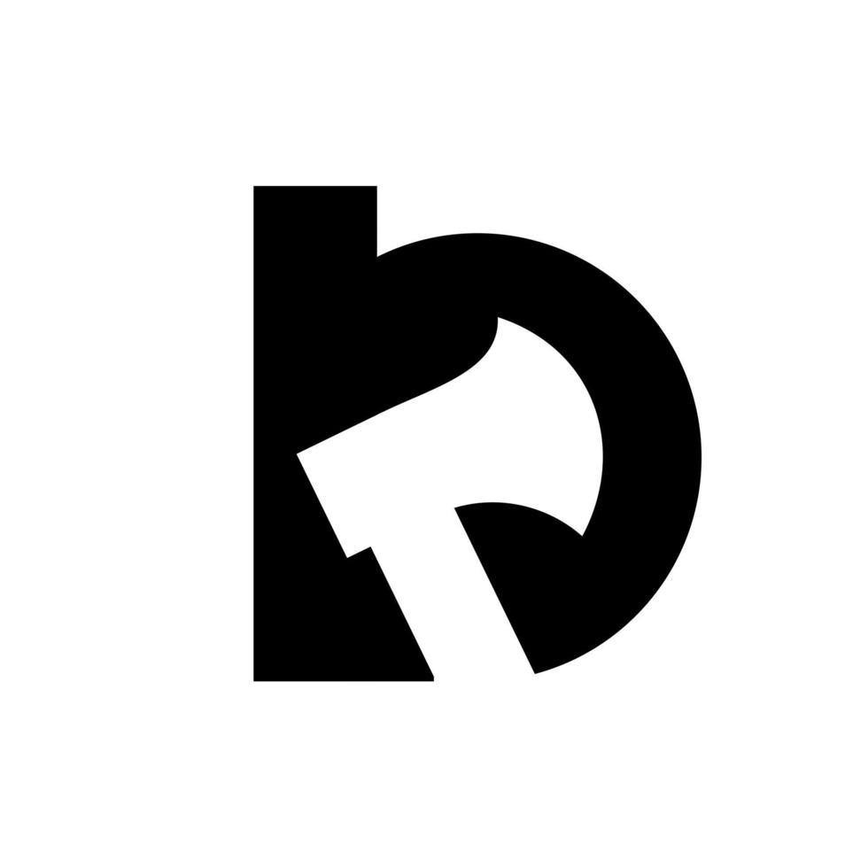 versal b med yxa initial logotyp koncept mall vektor
