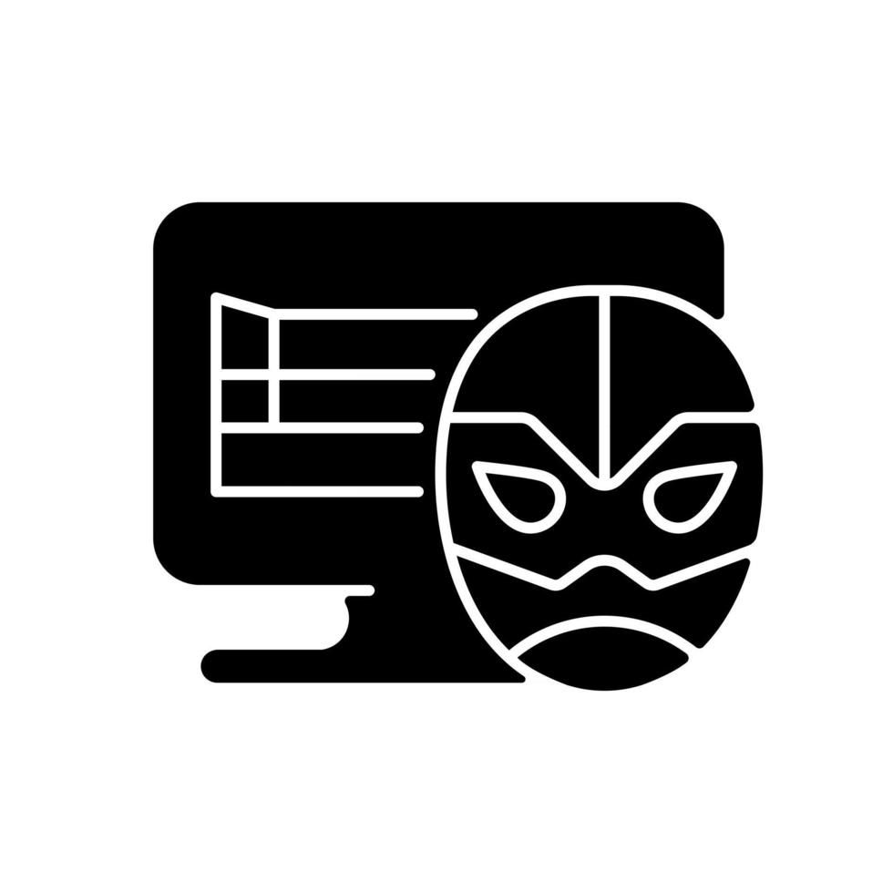 Online-Wrestling-Spiele schwarzes Glyphensymbol vektor