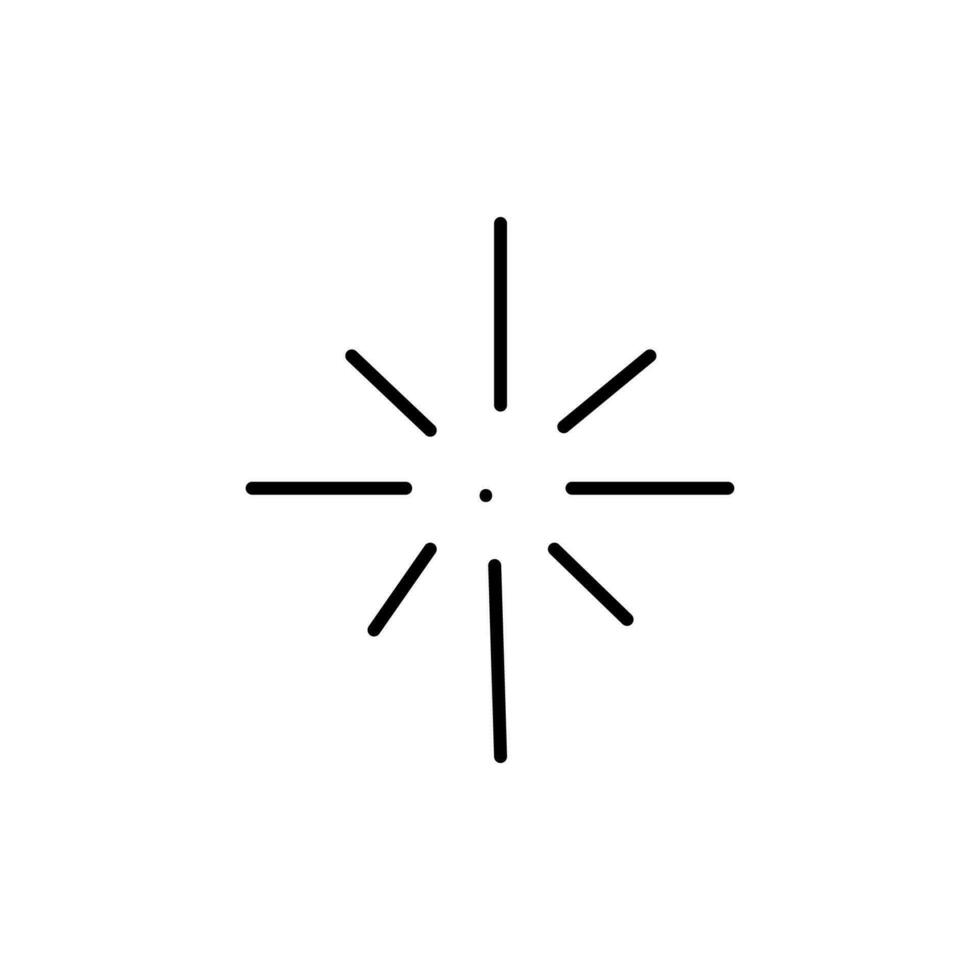 minimalistisk klotter hand dragen stjärna. Sol lysa skarpt, fyrverkeri explosion isolerat på vit bakgrund. vektor