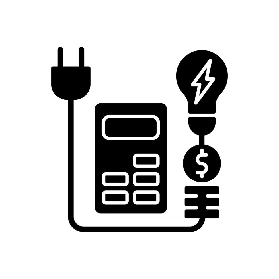 Energiepreisrabatte schwarzes Glyphensymbol vektor