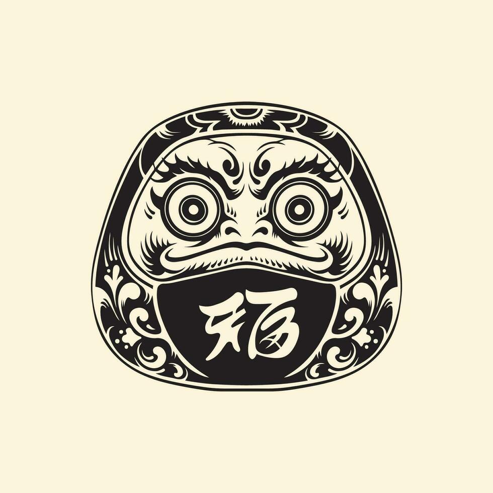 daruma mask silhuett vektor konst