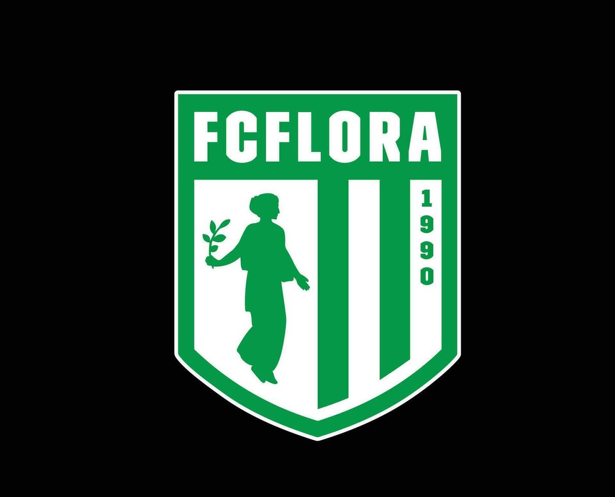 flora tallinn klubb symbol logotyp estland liga fotboll abstrakt design vektor illustration med svart bakgrund