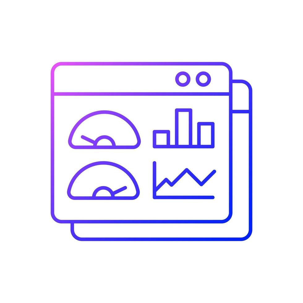 Lineares Vektorsymbol für Produktivitäts-Dashboard-Gradienten vektor