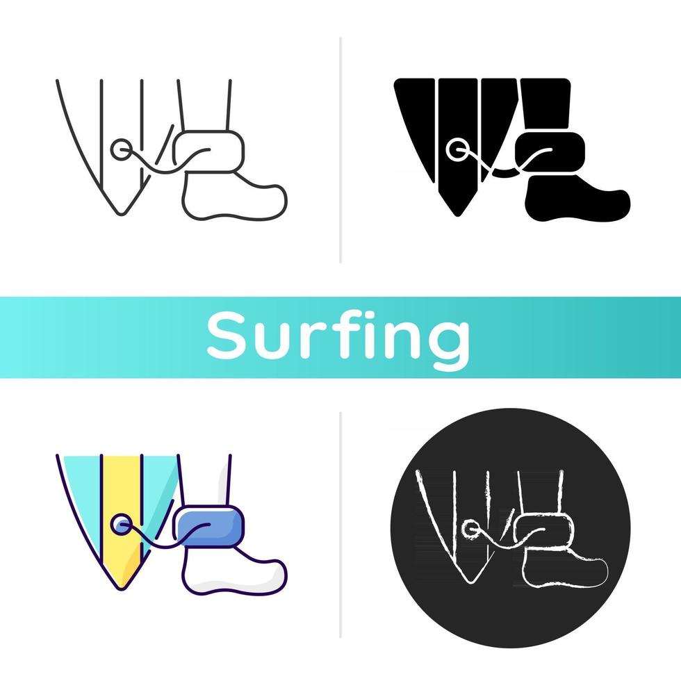 Surfbrett-Leine-Symbol tragen vektor