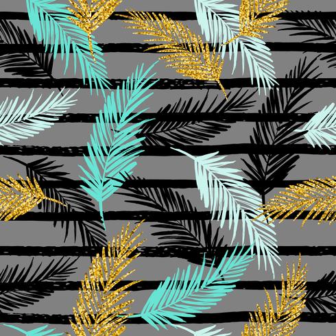 Nahtloses exotisches Muster mit Palmblattschattenbildern. vektor