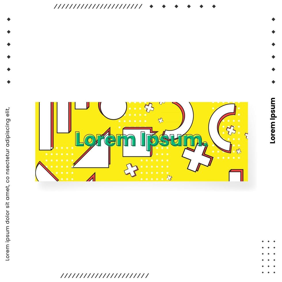 Memphis-Stil-Banner-Design-Set von bunten Vorlagen. vektor