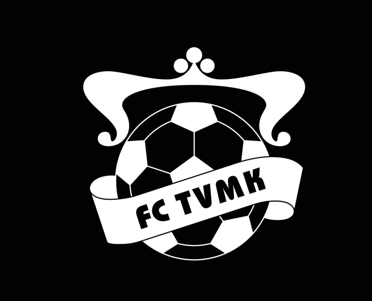 tvmk tallinn klubb logotyp symbol vit estland liga fotboll abstrakt design vektor illustration med svart bakgrund