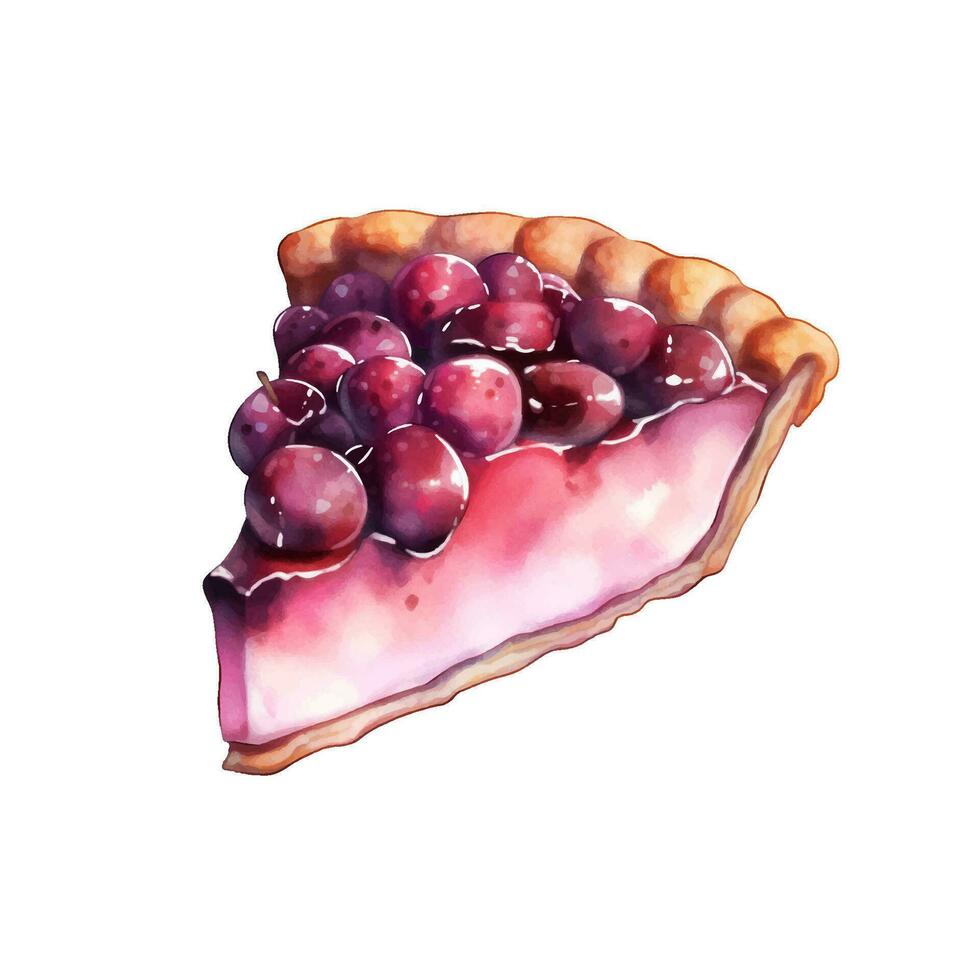 Aquarell Beere Kuchen. isoliert Essen Vektor Illustration auf Weiß Hintergrund