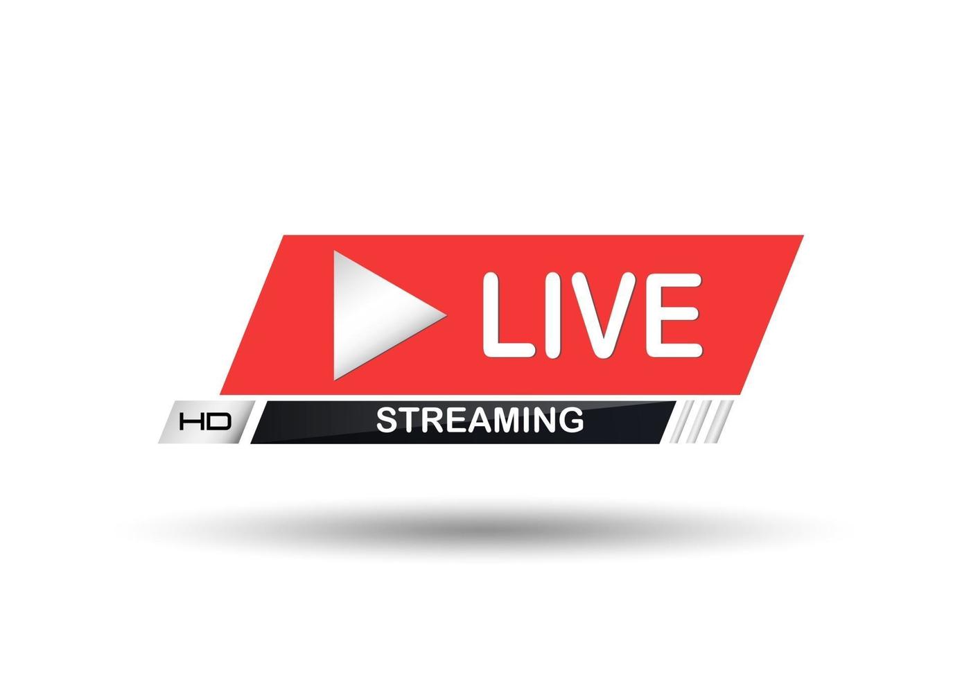 live streaming logo vektor designelement med play-knappen