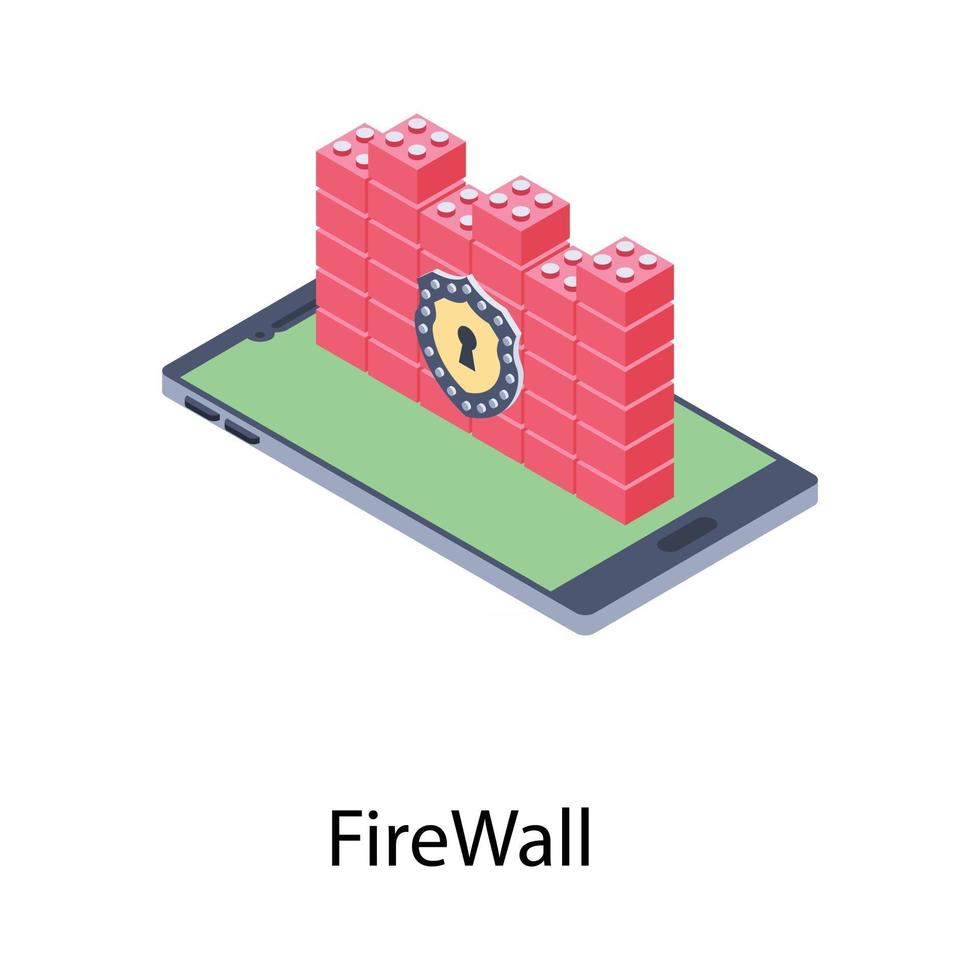brandväggsskyddskoncept vektor