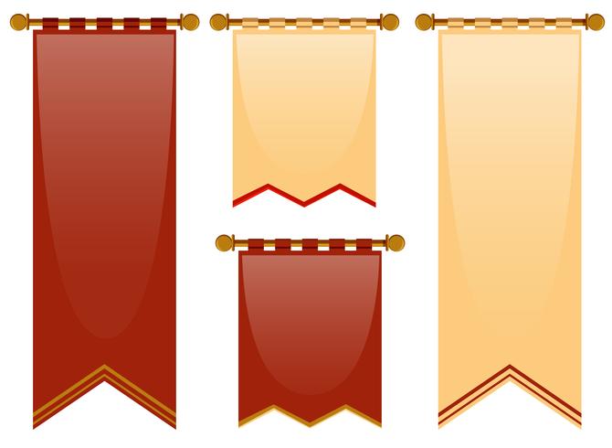 Medeltida stil av banderoller i rött och brunt vektor