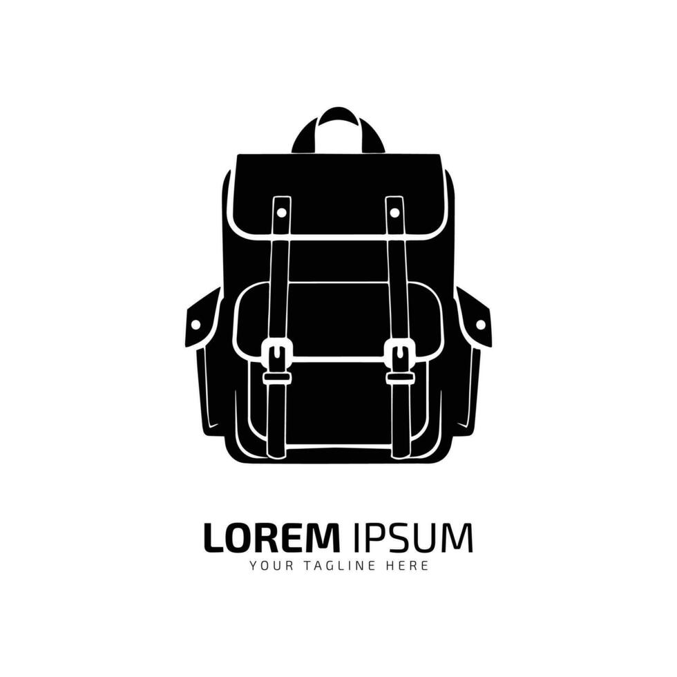 minimal und abstrakt Logo von Tasche Vektor Tasche Symbol Schule Tasche isoliert Vorlage Design