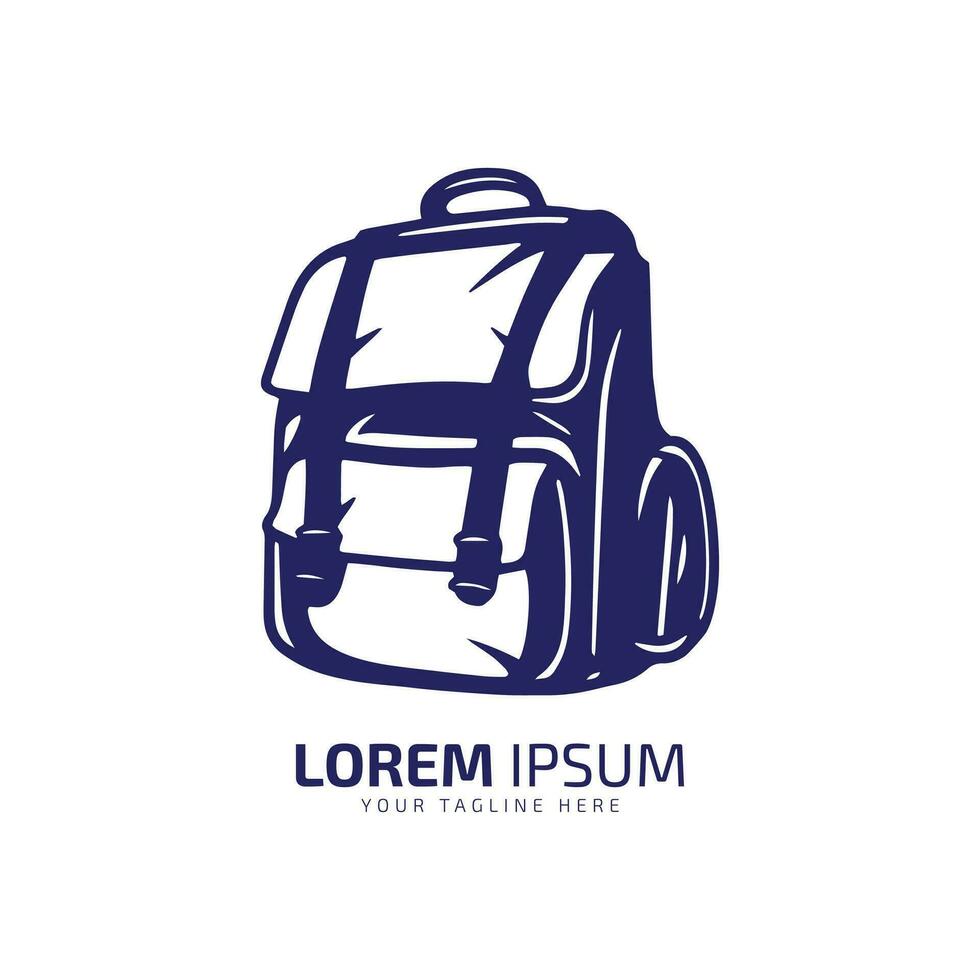 minimal und abstrakt Logo von Tasche Vektor Tasche Symbol Schule Tasche Silhouette isoliert Vorlage Design Blau Tasche