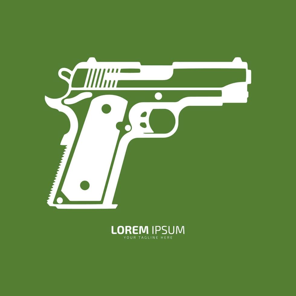 minimal och abstrakt logotyp av pistol vektor pistol ikon vapen silhuett isolerat mall design vit pistol