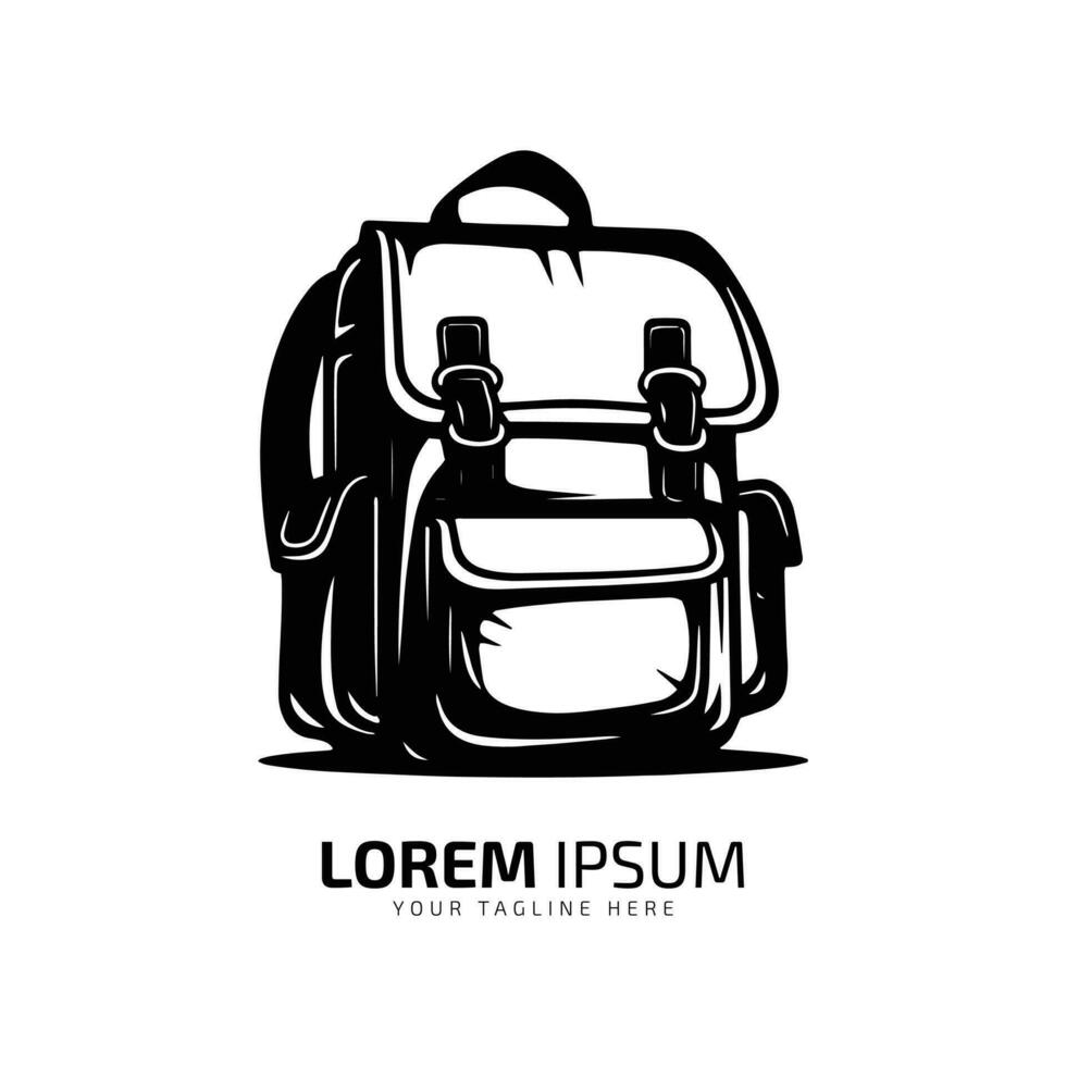minimal und abstrakt Logo von Tasche Vektor Tasche Symbol Schule Tasche Silhouette isoliert Vorlage Design