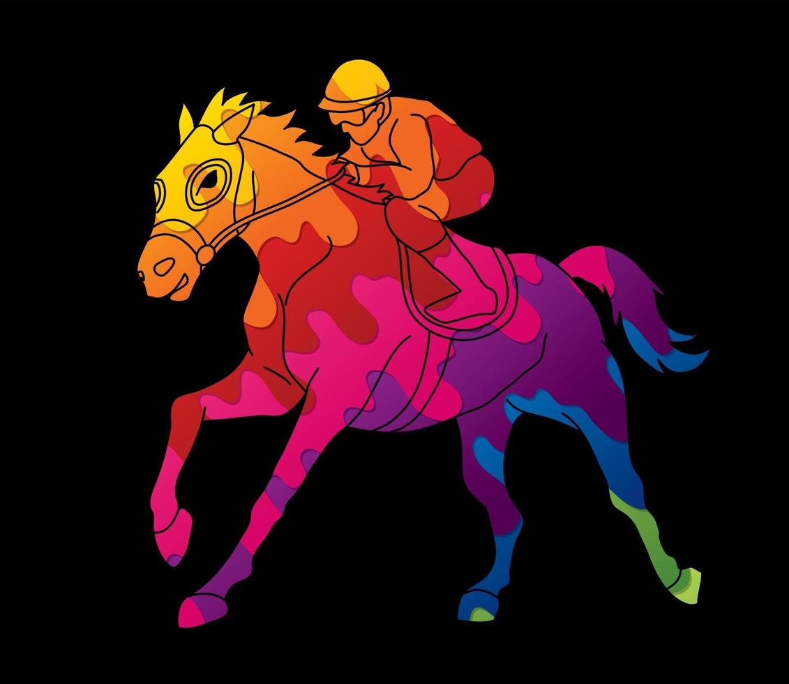 abstrakter jockey reiten pferdesport vektor