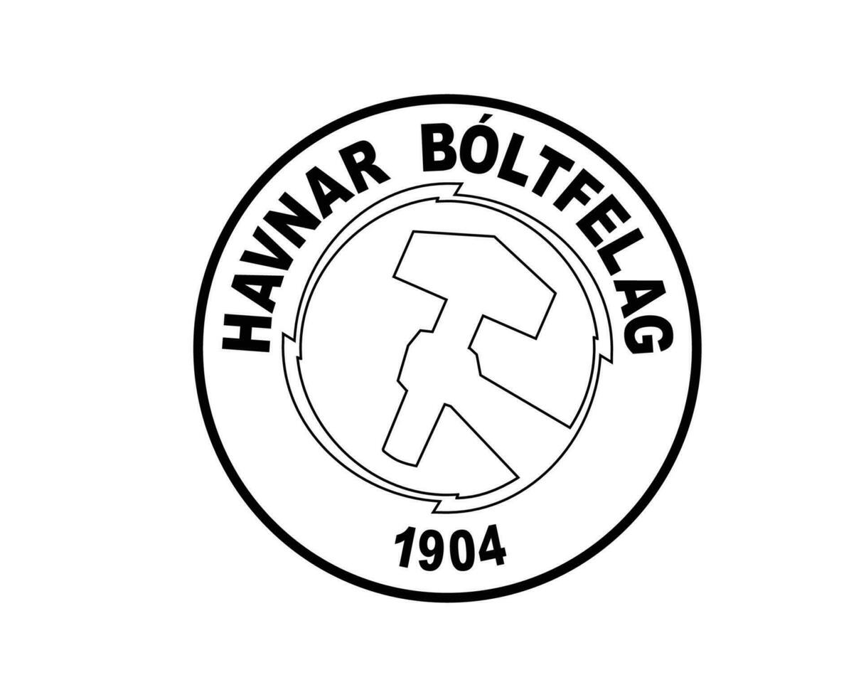 hafnar boltfelag torshavn klubb symbol logotyp svart faroe öar liga fotboll abstrakt design vektor illustration