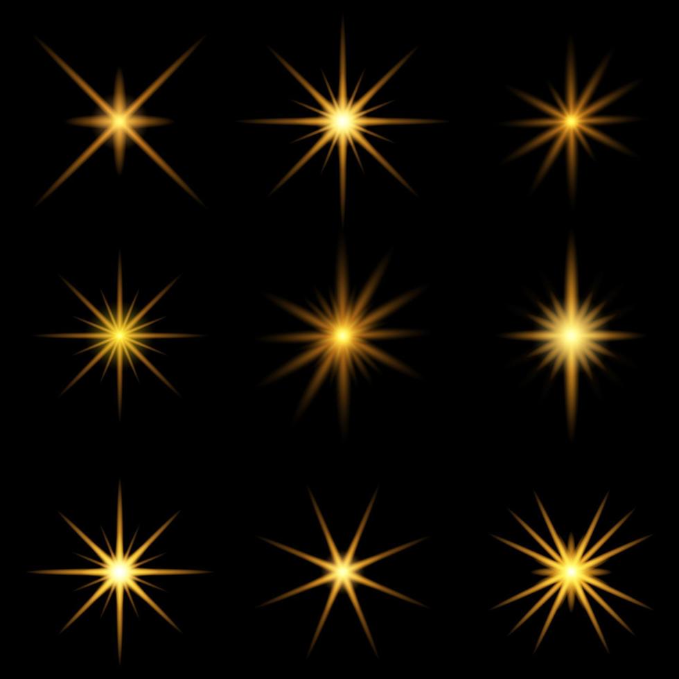 gyllene starburst-samling vektor