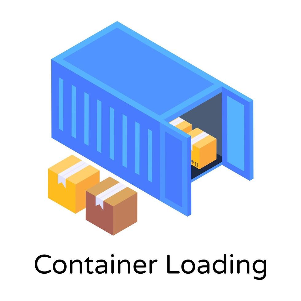 containerlastning och paket vektor