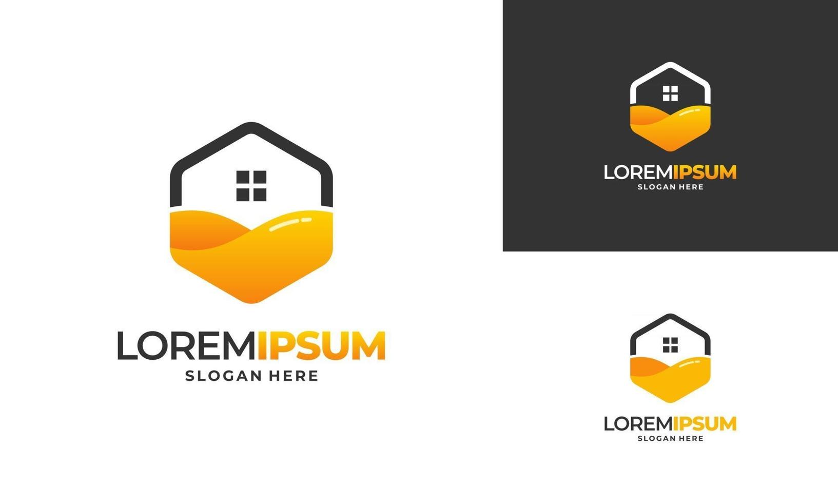 bi hus logotyp design vektor, honung hus gård logotyp vektor