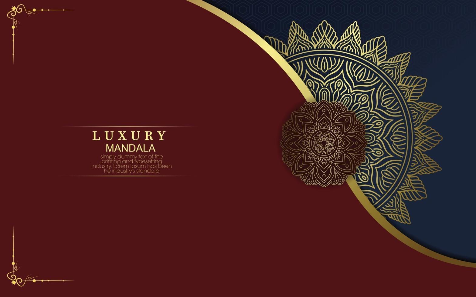 Luxus Gold Mandala verzierten Hintergrund für Hochzeitseinladung vektor