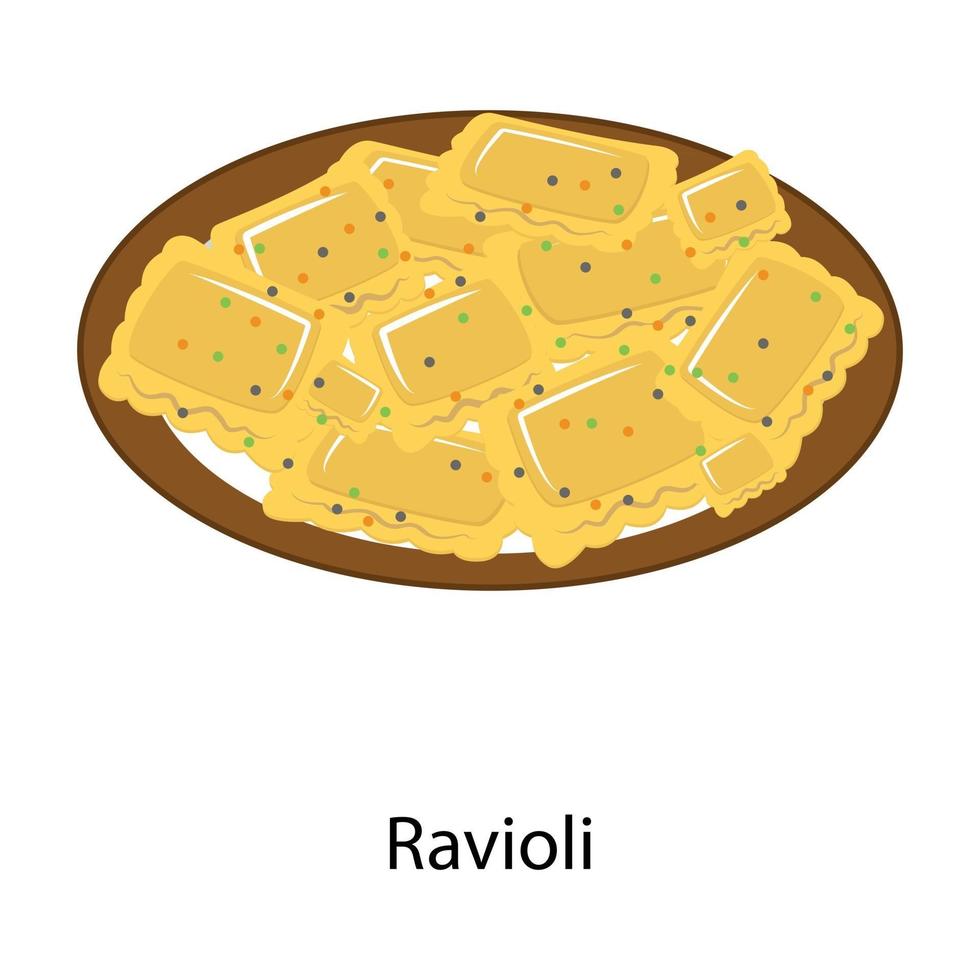 ravioli pastaplatta vektor