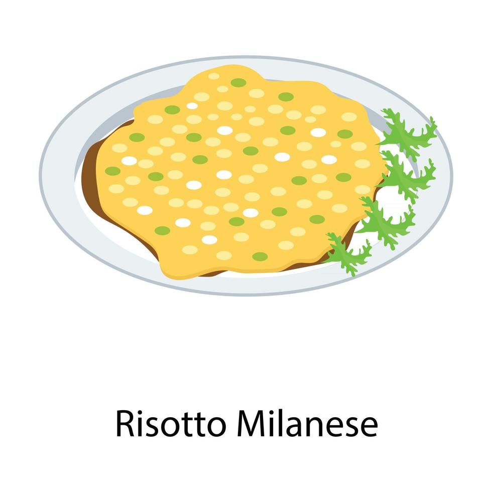 risotto milanesisk tallrik vektor