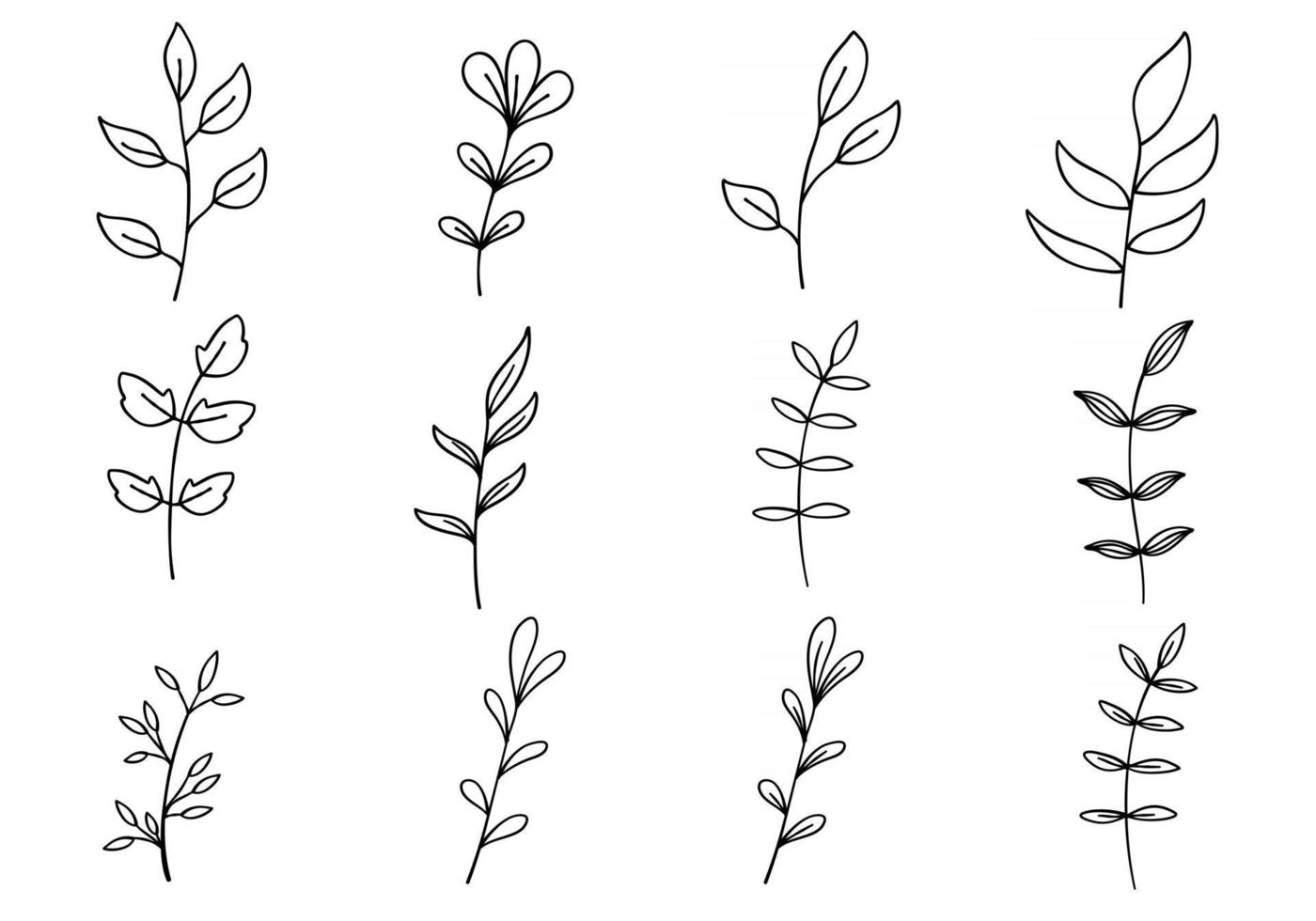 minimalistische Blumen und Zweige vektor