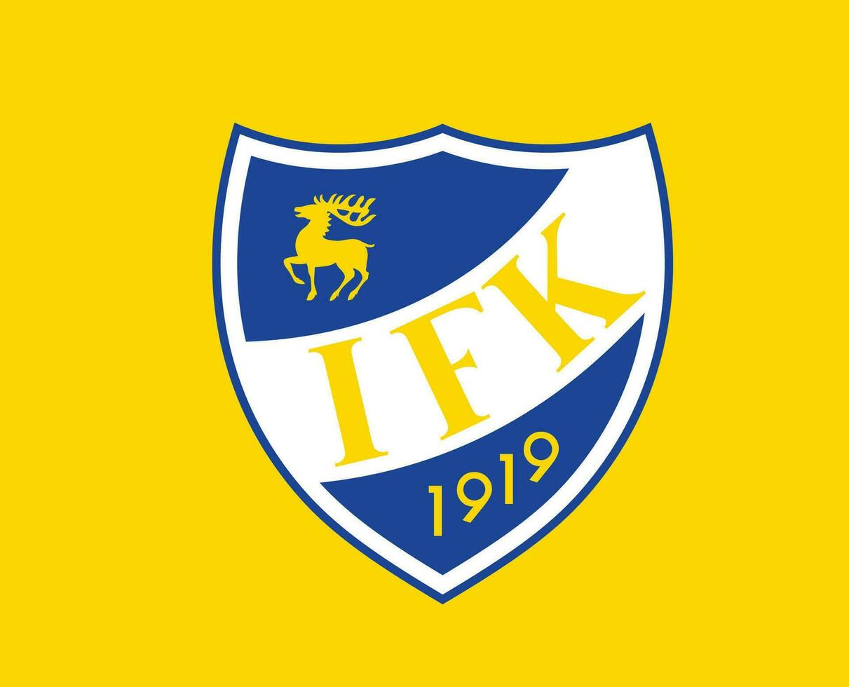 ifk mariehamn klubb logotyp symbol finland liga fotboll abstrakt design vektor illustration med gul bakgrund