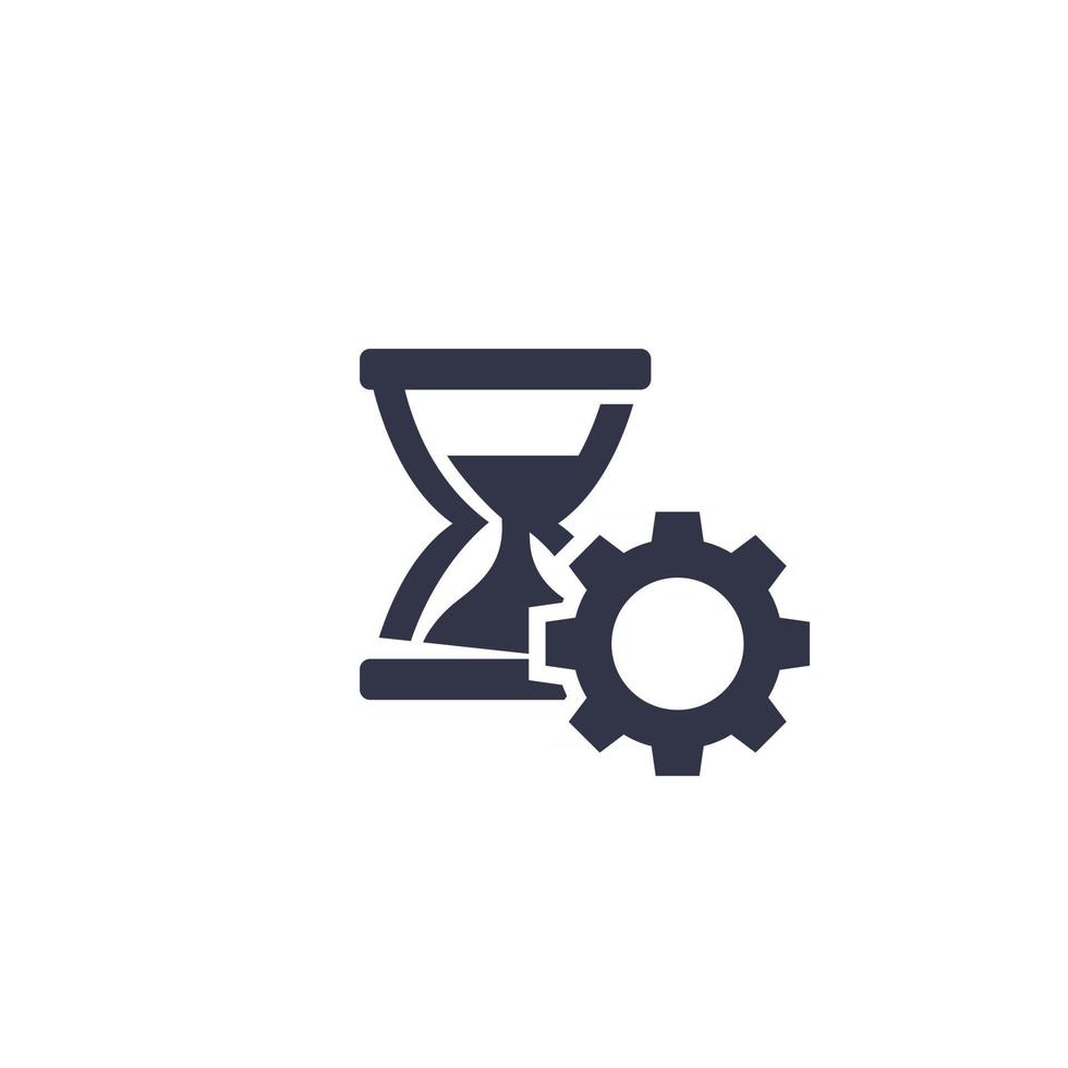 Produktivität, Zeitmanagement-Symbol auf Weiß vektor