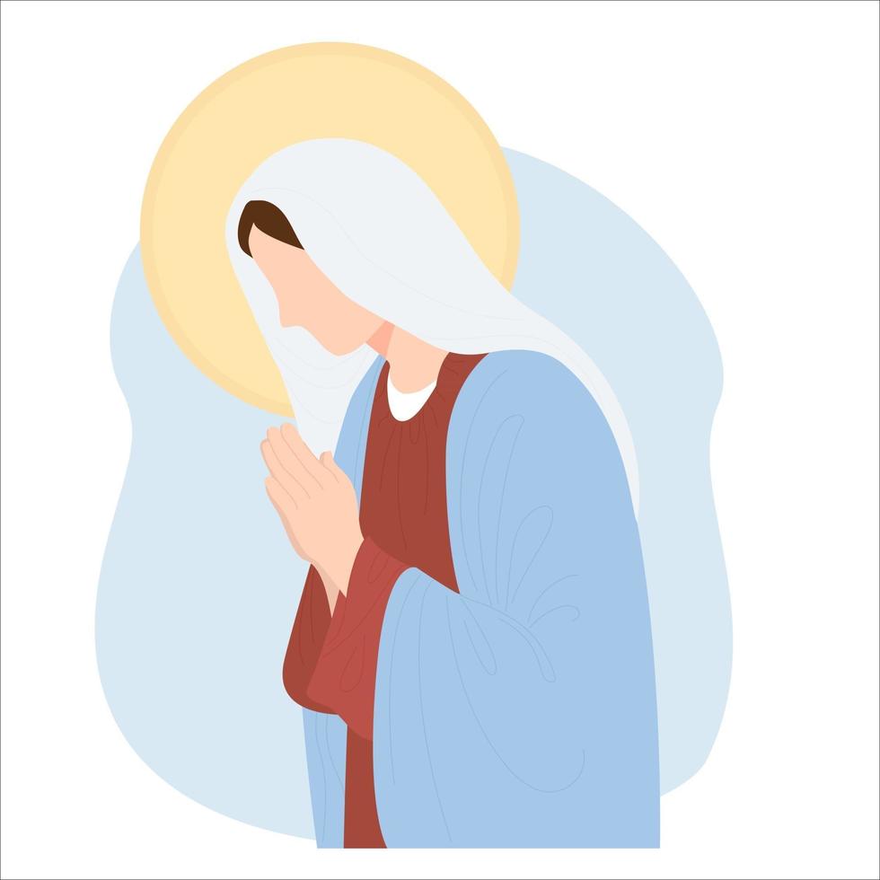 Allerheiligste Theotokos, Himmelskönigin. Jungfrau Maria, Mutter Gottes betet vektor