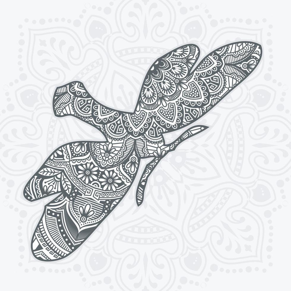 Schmetterlings-Mandala. Vintage dekorative Elemente. Vektor-Illustration. vektor