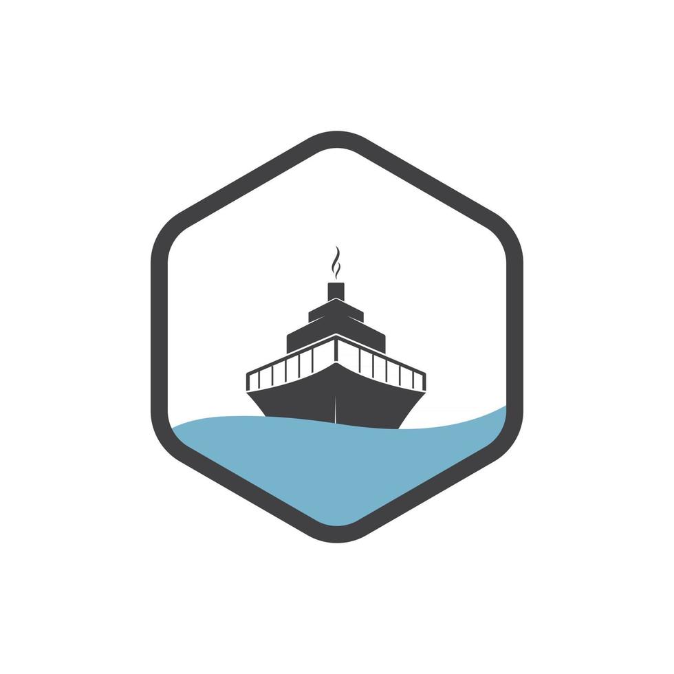 kryssningsfartyg och nautisk logo vektor ikon illustration