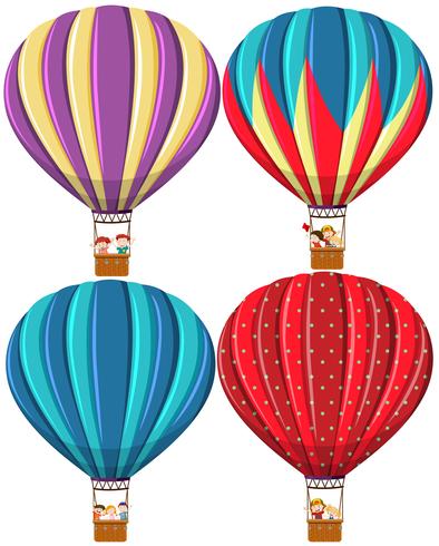 Set unterschiedlicher Heißluftballon vektor