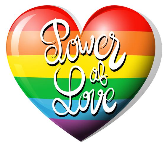 Kärlekens kärlek och regnbågehjärta vektor
