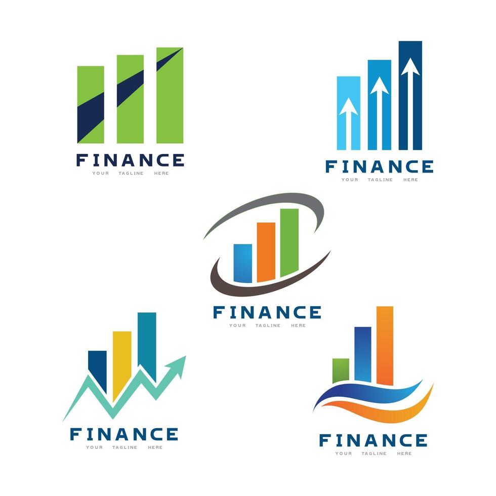 marknadsföringsfinansierings logotypdesign vektor