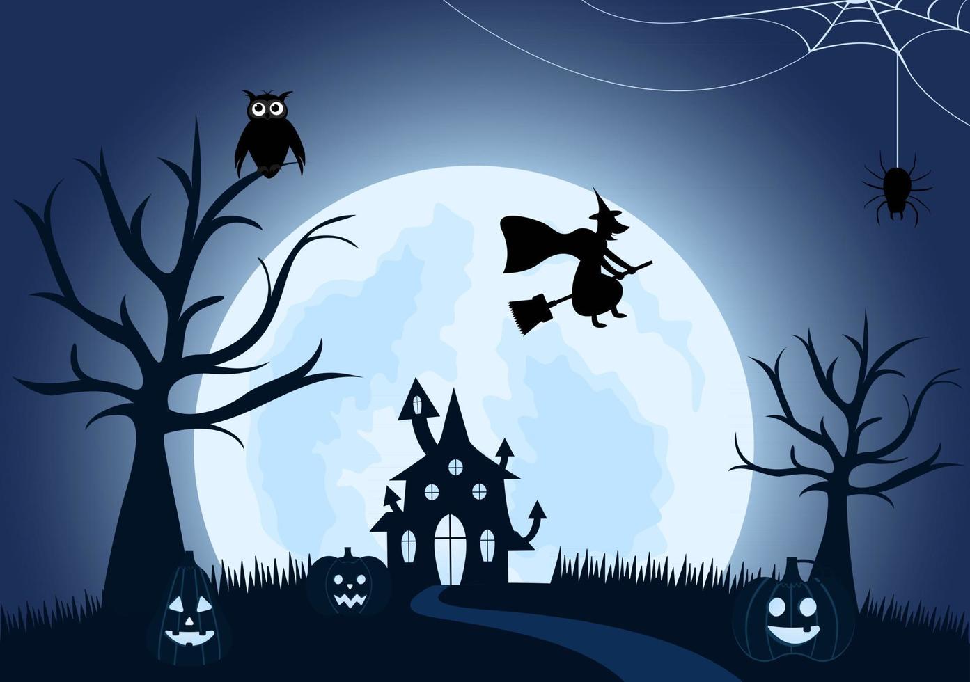 halloween nacht party hintergrund landungsseite illustration page vektor