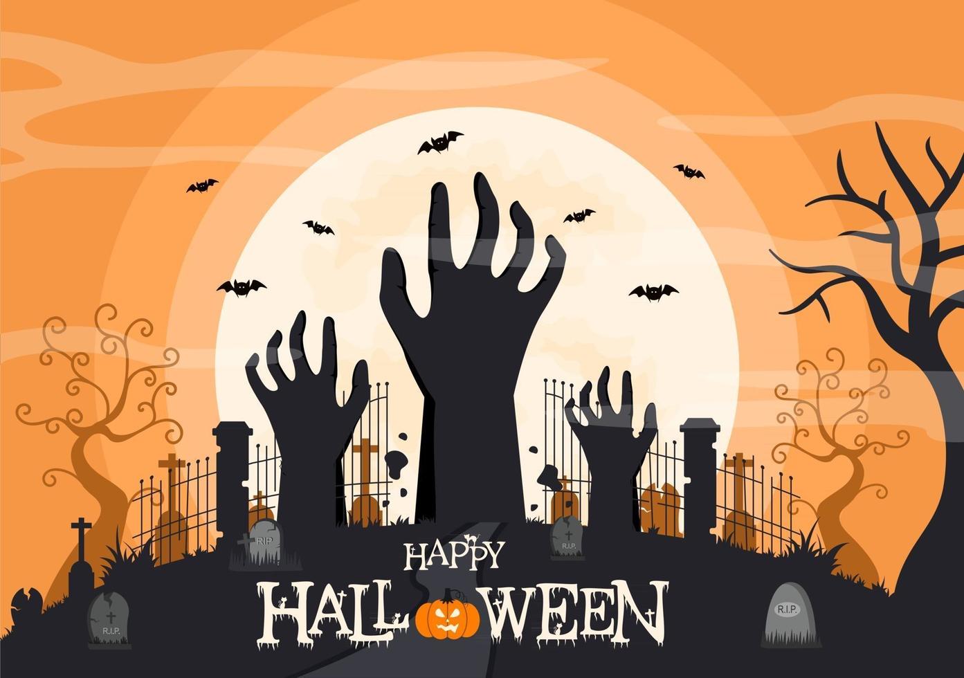 halloween nattfest bakgrundslandningssida illustration vektor