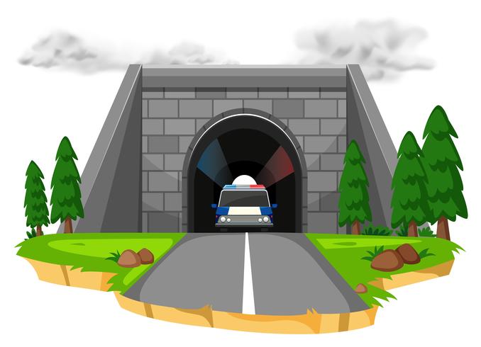 Polizeiauto im Tunnel vektor