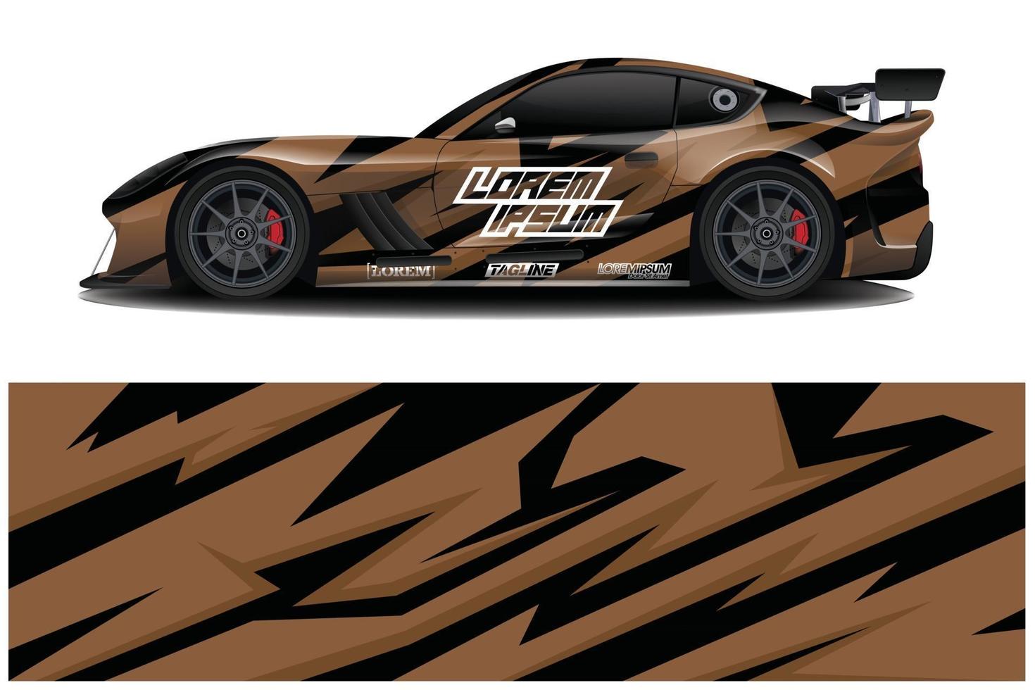 bil wrap grafisk racing abstrakt bakgrund för wrap och vinyl klistermärke vektor