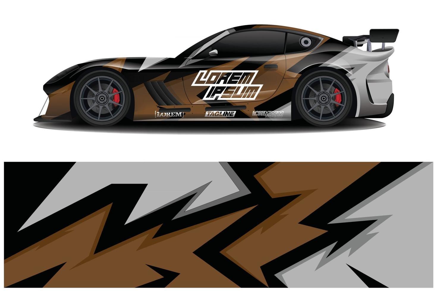 bil wrap grafisk racing abstrakt bakgrund för wrap och vinyl klistermärke vektor