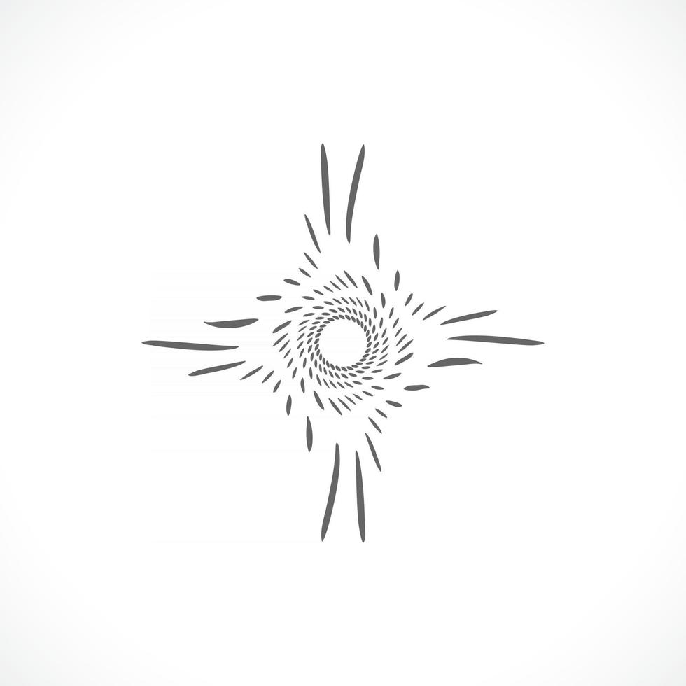 abstrakter Kreisrahmen Halbtonpunkte Logo Emblem Design. runder Symbolpunkt vektor