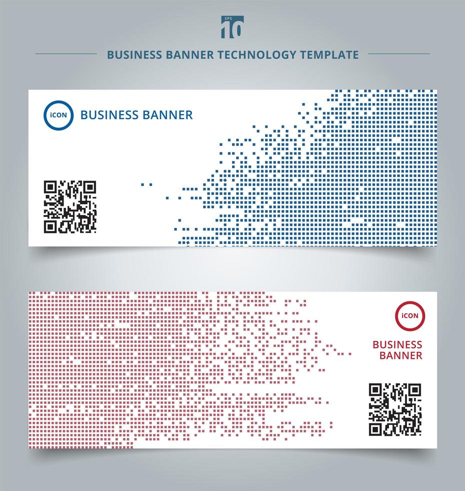 Satz von Vorlage abstrakte Technologie digitale Daten quadratisch blau und rot vektor