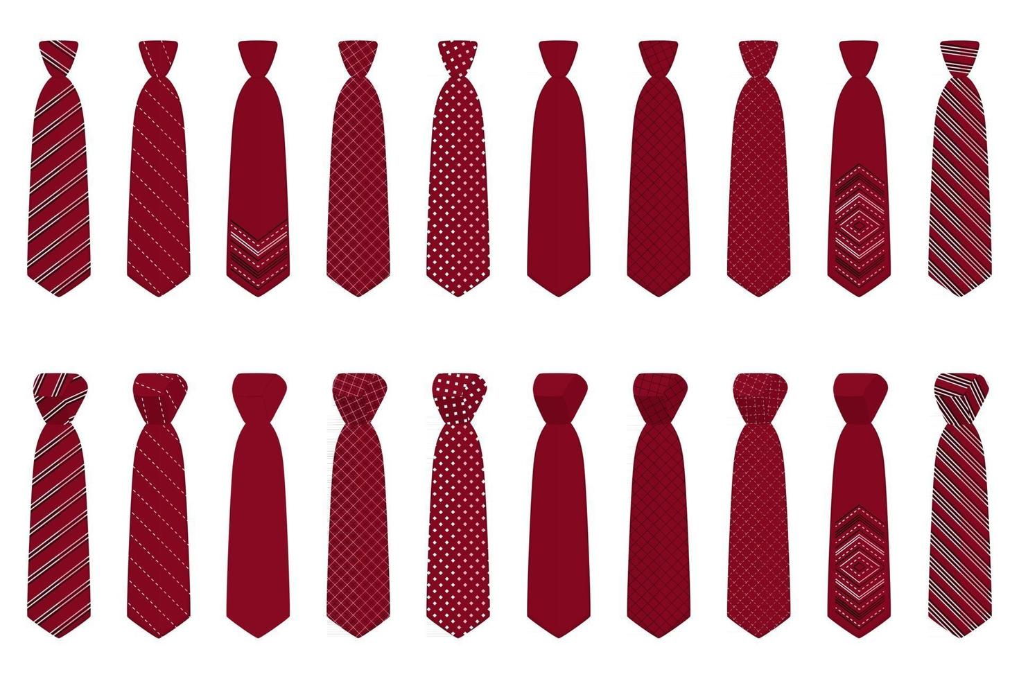 stor uppsättning slipsar olika typer, slipsar olika storlek vektor