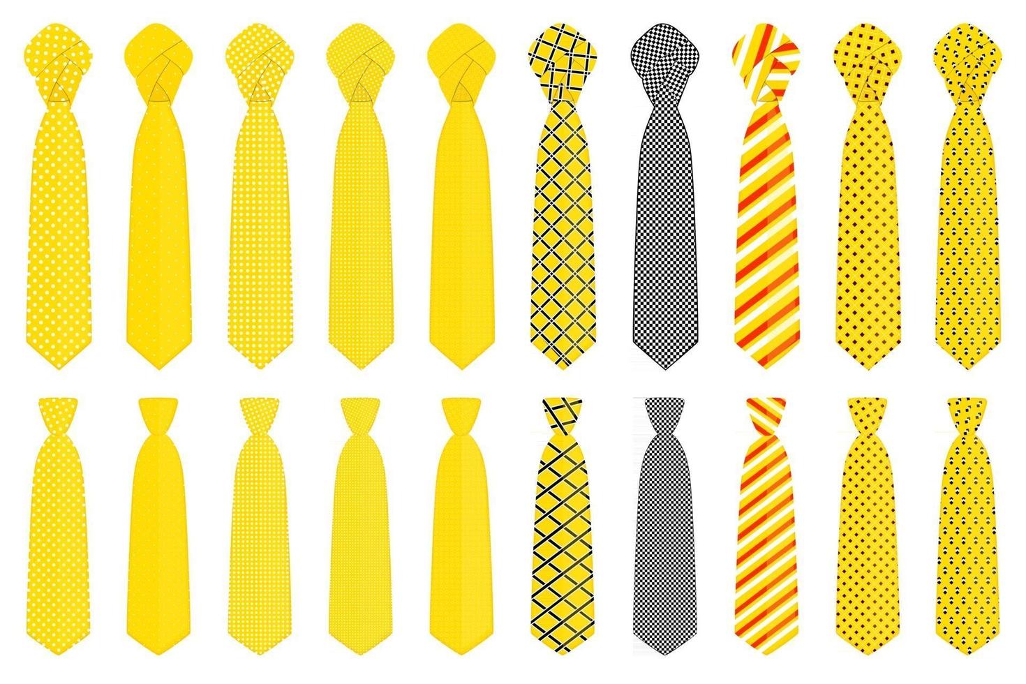 stor uppsättning slipsar olika typer, slipsar olika storlek vektor